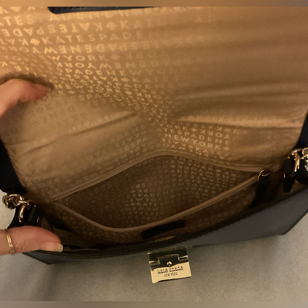 Kate Spade New York Navy Flap Bag Gold Chain Shoulder/Crossbody NWOT w/ Dusty - Picture 11 of 13